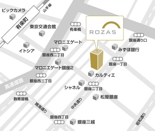 株式会社ローザスへの地図